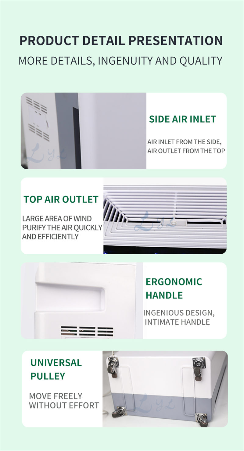 Touch Screen Home Ozone HEPA UV Air Purifier (13)