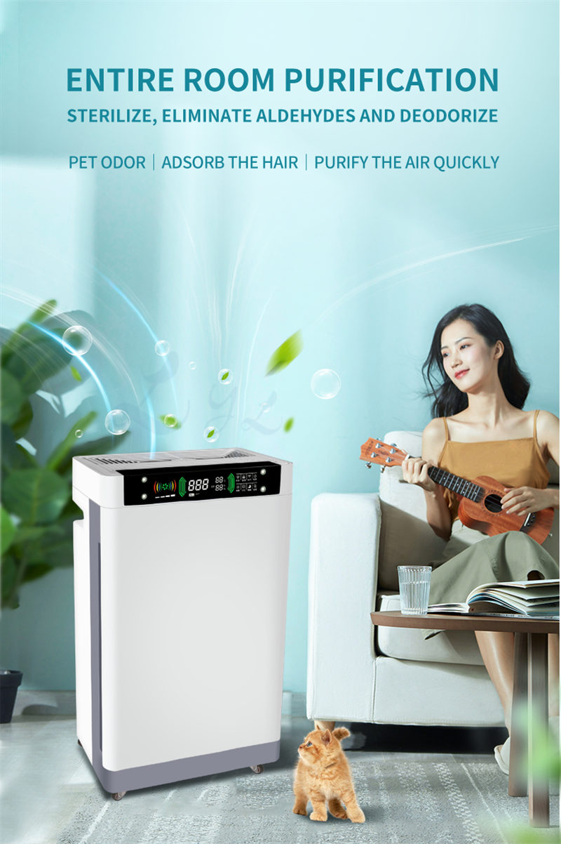 Touch Screen Home Ozone HEPA UV Air Purifier (3)
