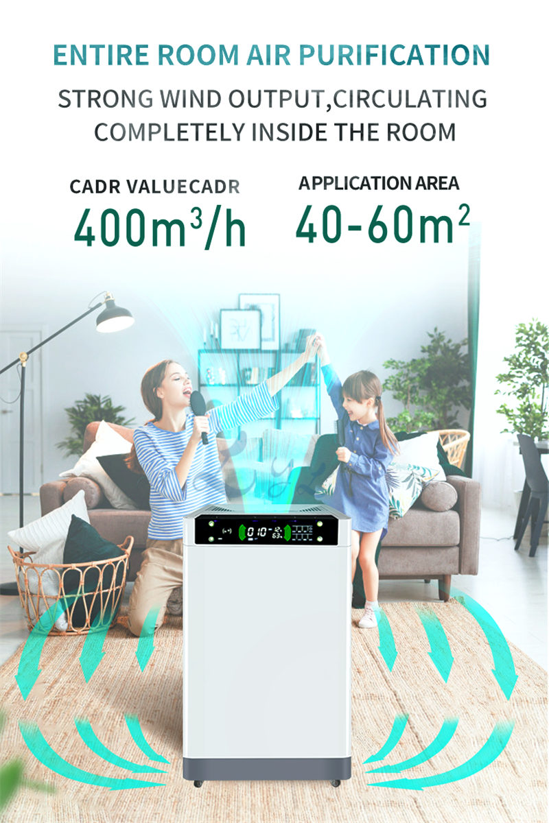 Touch Screen Home Ozone HEPA UV Air Purifier (6)
