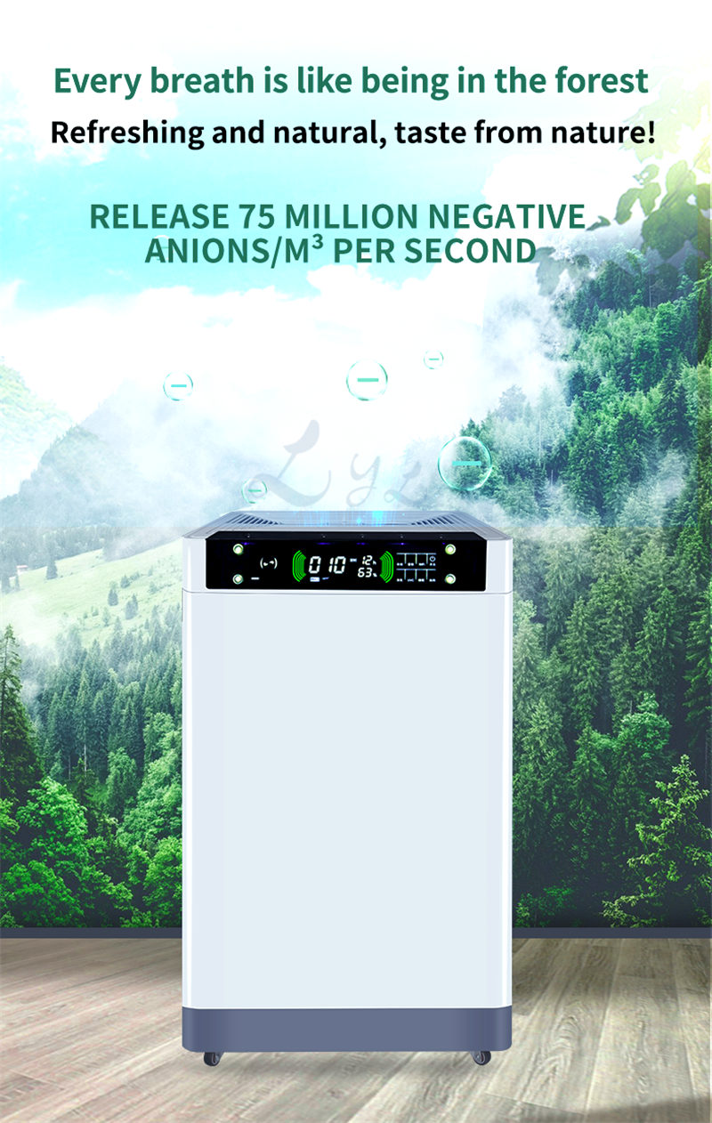 Touch Screen Home Ozone HEPA UV Air Purifier (7)